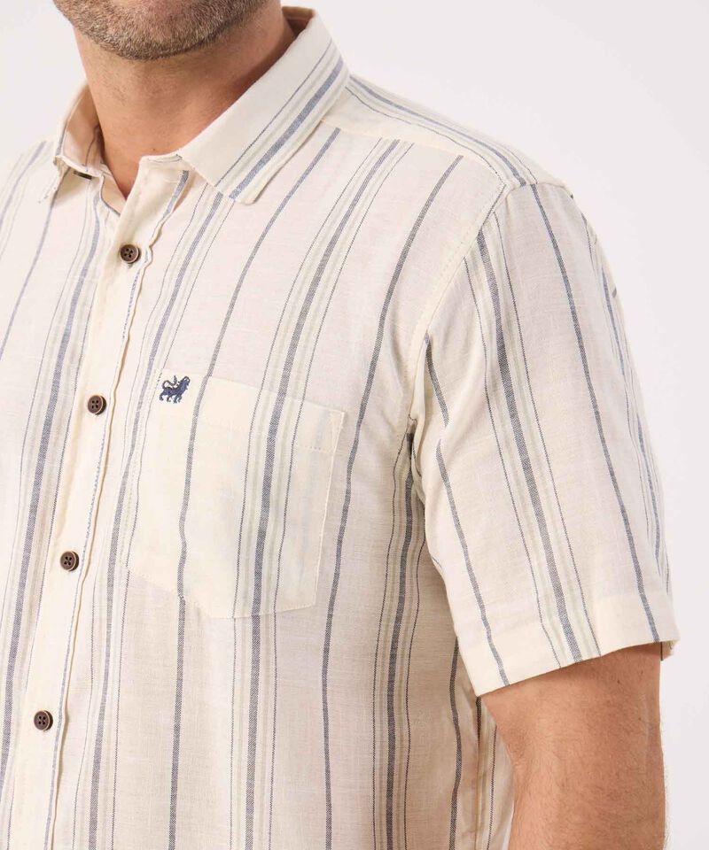 Camisa A Rayas Con Bolsillo 